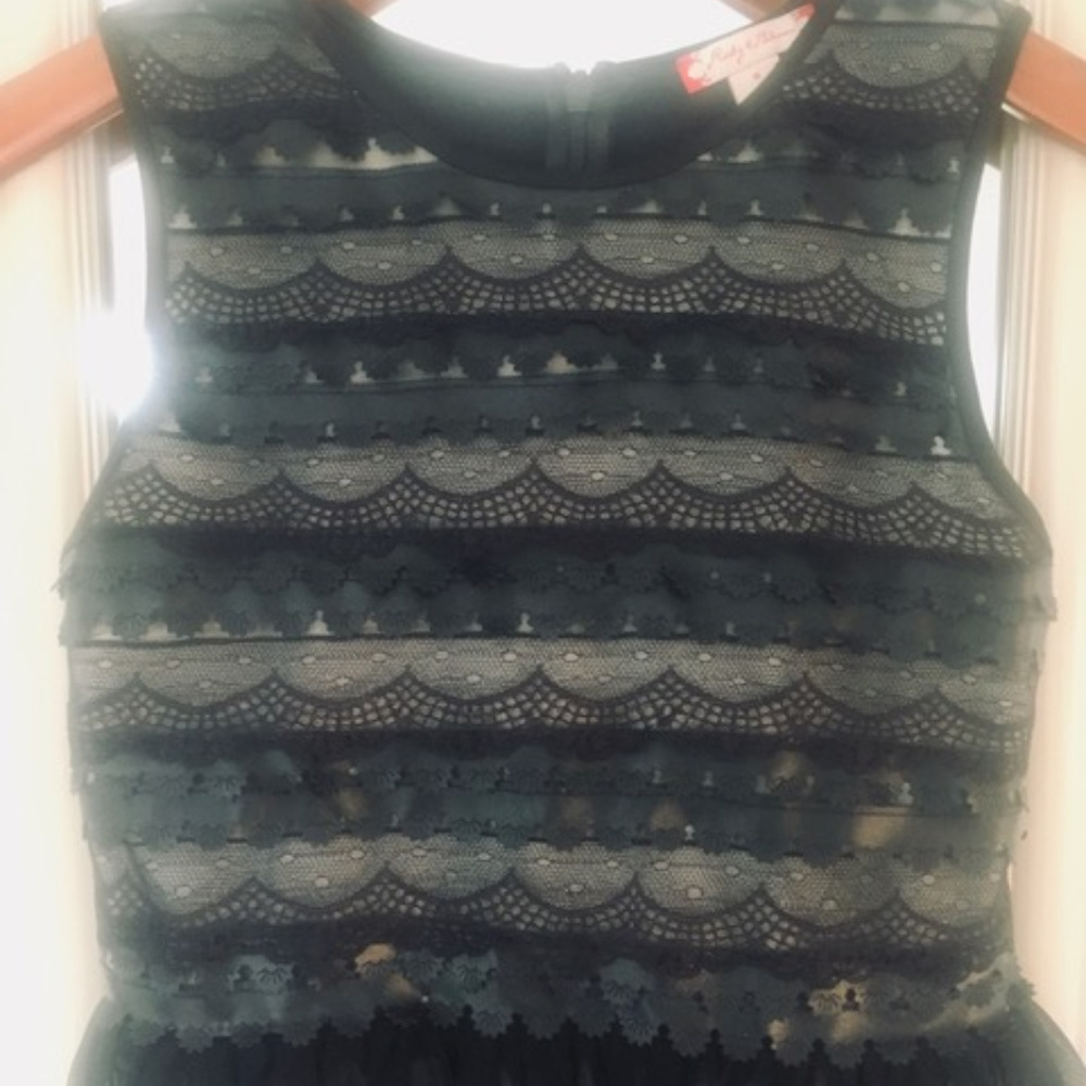 Girls Black Lace Party Dress